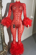 ICEY HEART RED BODYSUIT (READY TO SHIP)