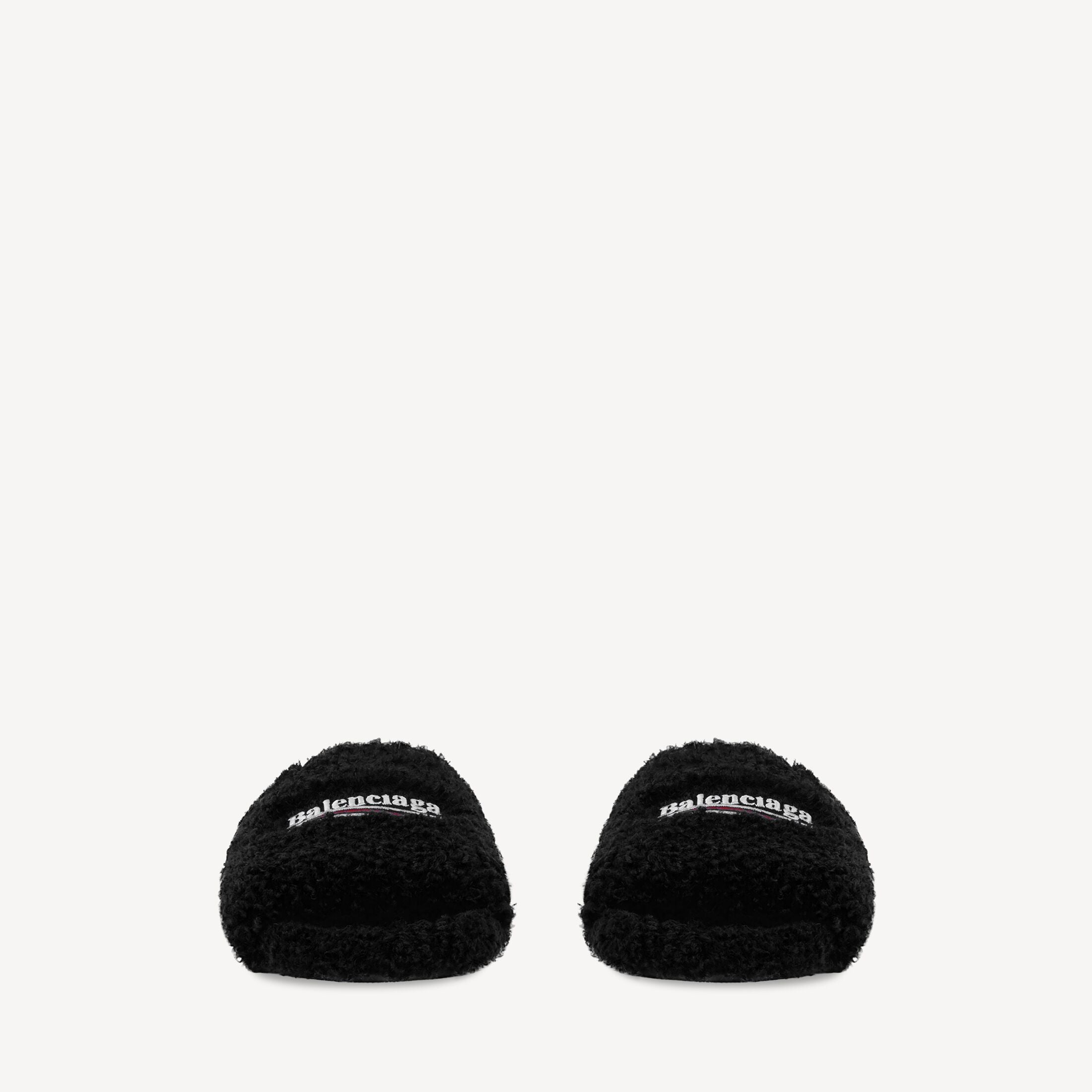 MEN'S FURRY OPEN MULE IN BLACK