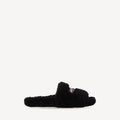 MEN'S FURRY OPEN MULE IN BLACK
