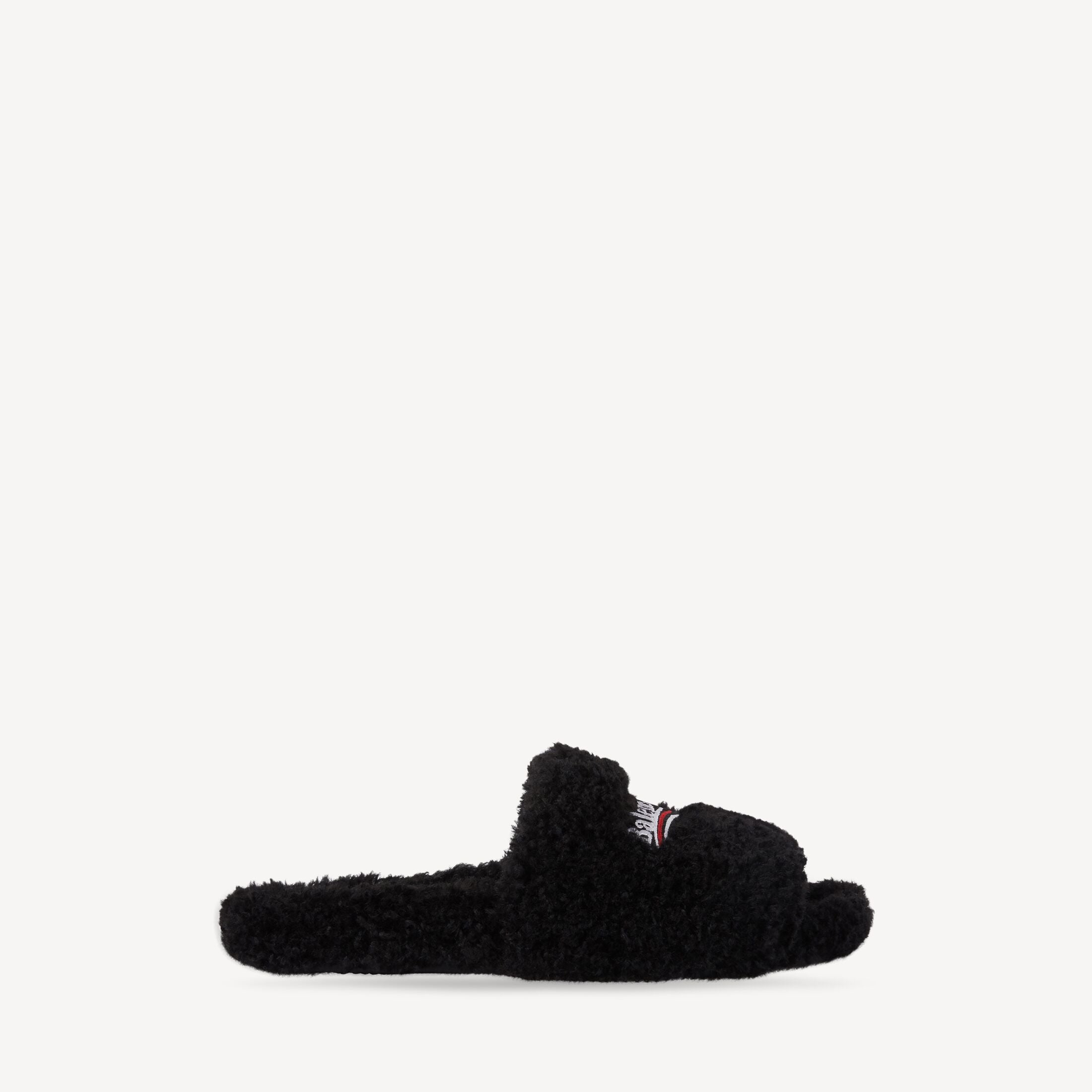 MEN'S FURRY OPEN MULE IN BLACK