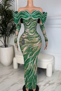 OCEAN EMPRESS GREEN DRESS