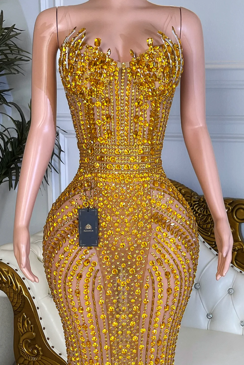 FOOL IN LOVE GOLD MAXI DRESS – Avelyan