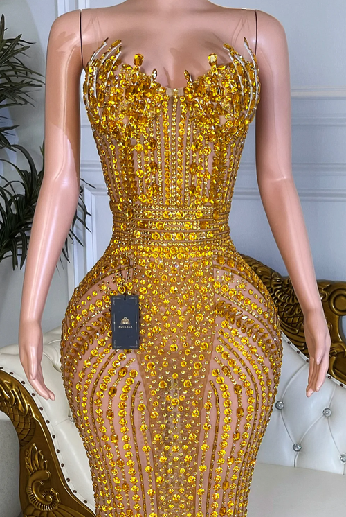 FOOL IN LOVE GOLD MAXI DRESS